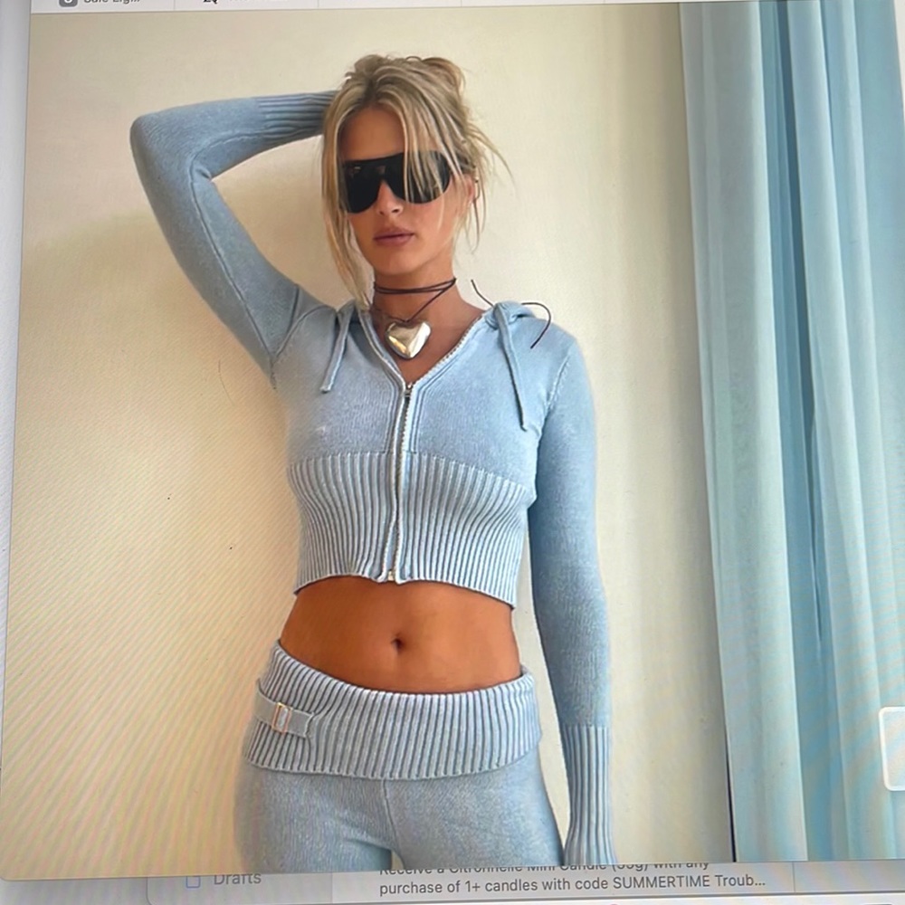Aimee Cloud Knit Zip Up Hoodie